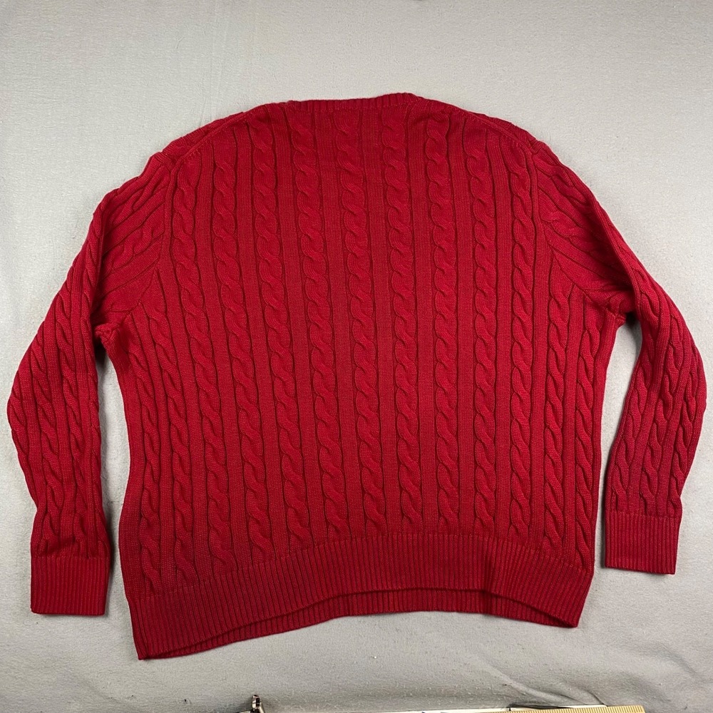 Polo Ralph Lauren Sweater Mens 4XB Cable Knit Cotton crew neck Pullover Pony - Picture 9 of 13